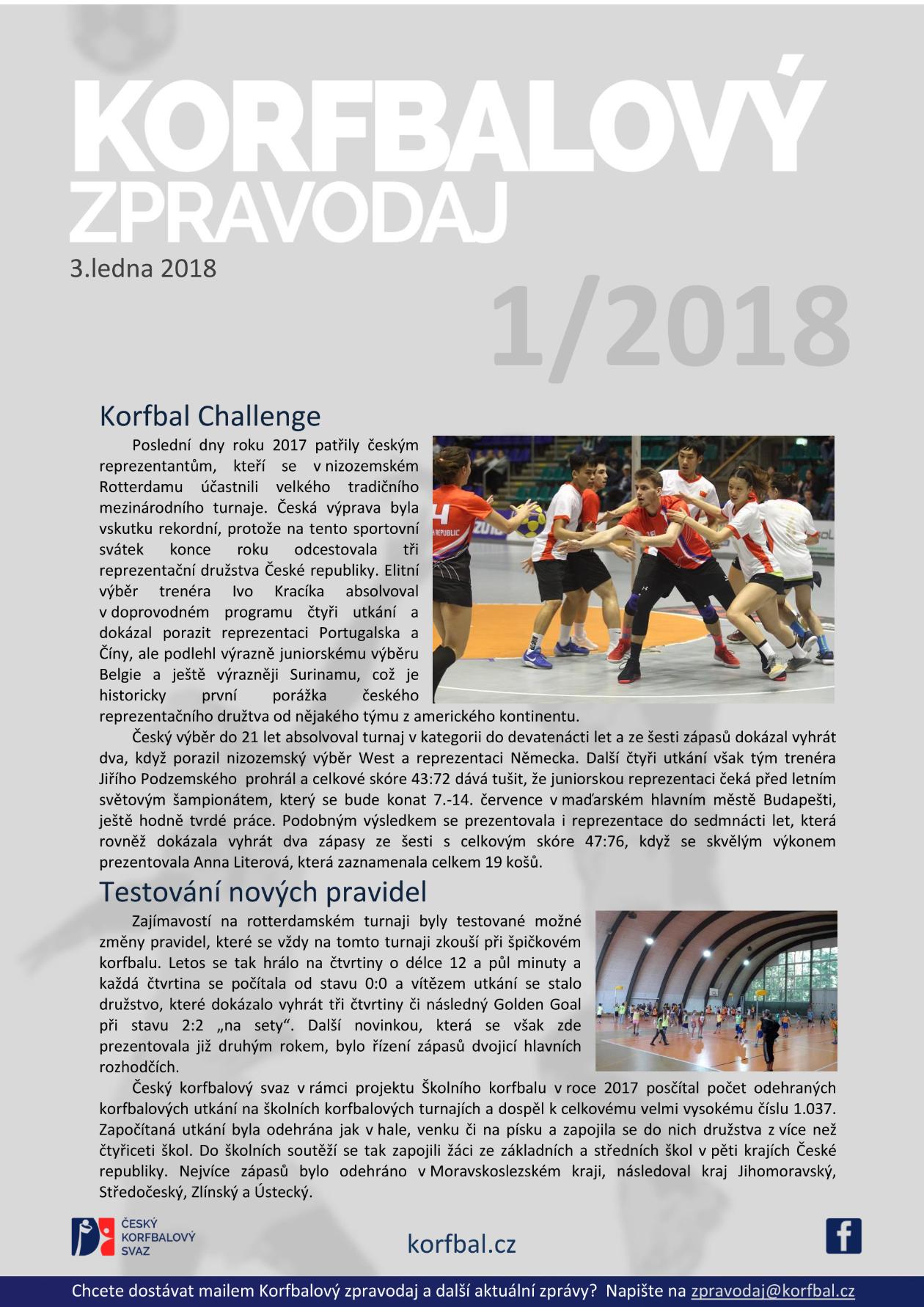 Korfbalový zpravodaj 1/2018